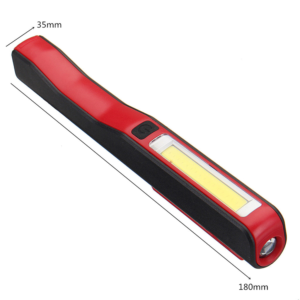 Portable LED+COB Rechargeable Pocket Work Light Magnetic Pen Clip Camping Car Inspection Flashlight
