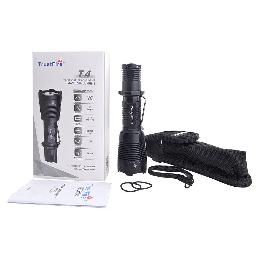 TrustFire T4 XP-L HI V3 1000 Lumen Tactical Flashlight