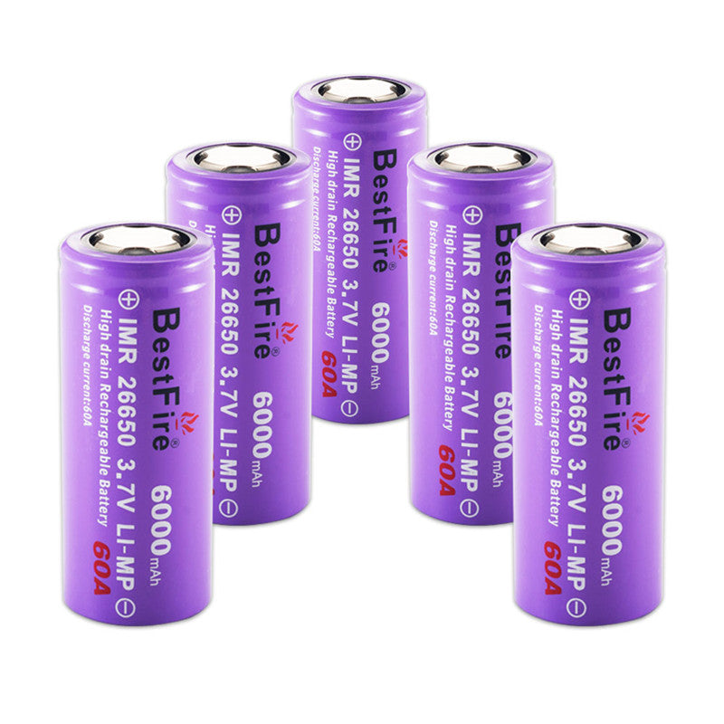 BestFire 1pc 26650 Battery 6000mAh 60A 3.7V Rechargeable Li-ion Battery