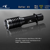 SKILHUNT Defier X0 L2 650lm Tactical LED Flashlight