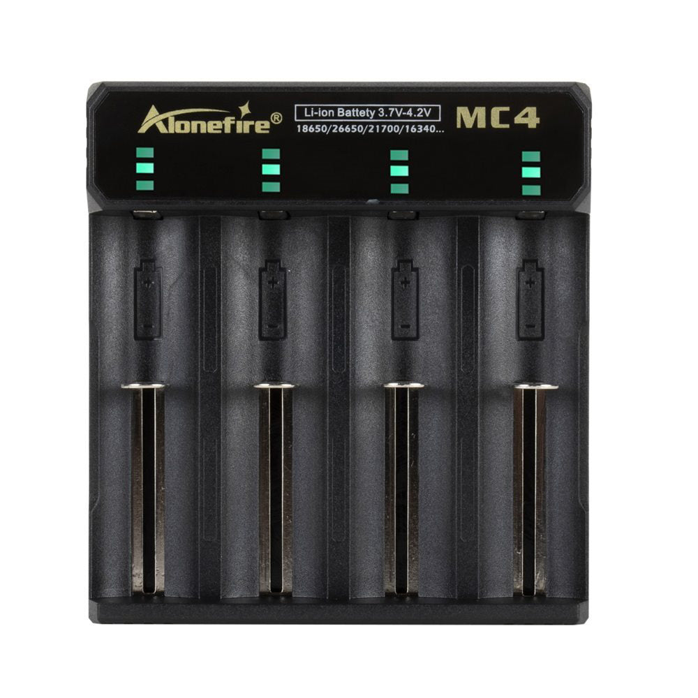 Alonefire® 3.7V 4 Slot Universal Intelligent Battery Charger with short circuit protection For Li-ion Battery 18650 26650 14500
