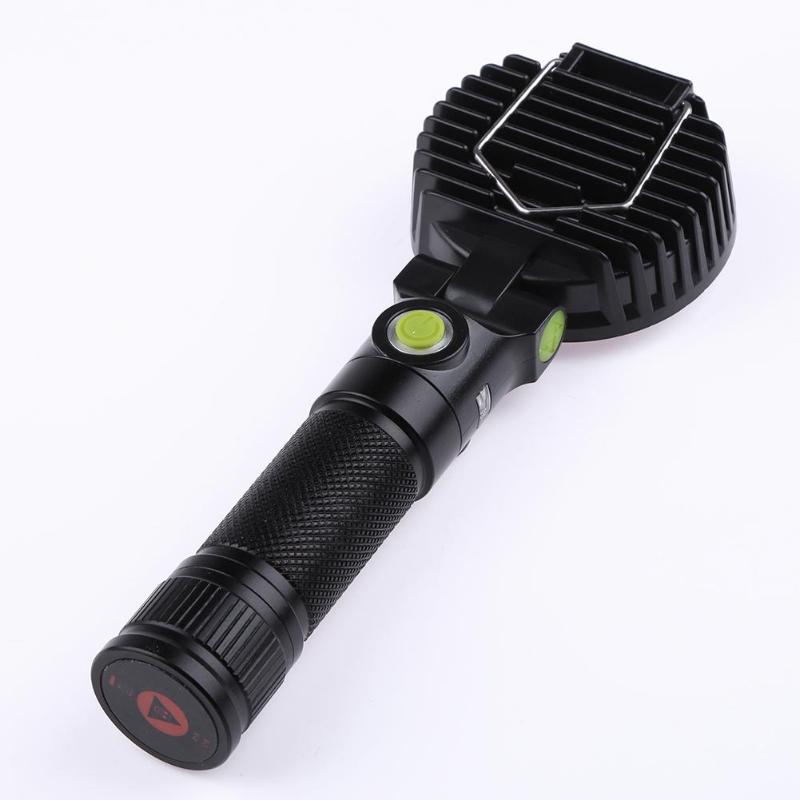 Round Shape XANES 190A 12x COB 4Colors 4Modes 180° Adjustable Head Magnetic Tail USB LED Flashlight