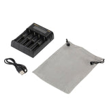 Alonefire® D4  4slots 2A LCD Screen Display Smart Charger for 18650 26650 21700 Universal Battery USB Charging AA AAA Intelligent Fast Charger