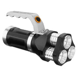 1200LM 3xT6 Tactical Flashlight Rechargeable Spotlight Searchlight Hunting (Black)