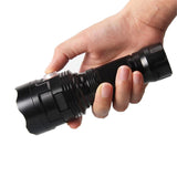 T18U 18X T6 LEDs 6Modes Super Bright Tactical Flashlight USB Charging Portable Outdoor Torch (Black)