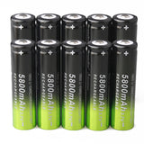 SKYWOLFEYE 2 Pcs 5800mAh 18650 Battery Flashlight Power Camping Hunting Portable Battery