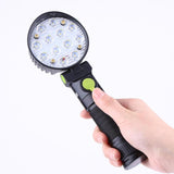 Round Shape XANES 190A 12x COB 4Colors 4Modes 180° Adjustable Head Magnetic Tail USB LED Flashlight