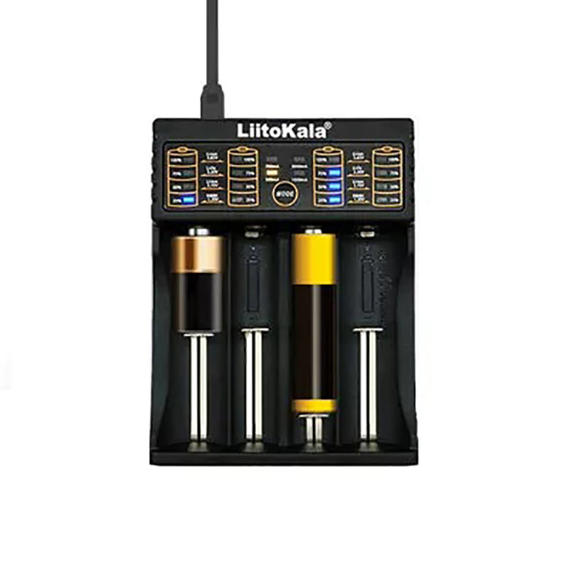 Liitokala Lii-402 Micro USB DC 5V 4Slots 18650/26650/16340/14500 Battery Charger 