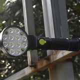 Round Shape XANES 190A 12x COB 4Colors 4Modes 180° Adjustable Head Magnetic Tail USB LED Flashlight