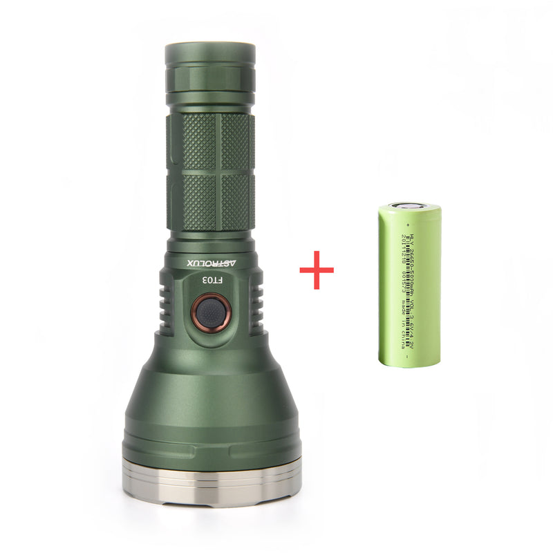 [Stainless Steel Ring] Astrolux® FT03 SST40-W 2400lm 875m Type-C Rechargeable Flashlight + HLY 26650 5000mAh 3C Power Battery