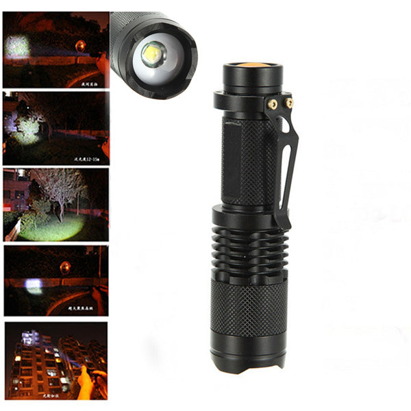 Elfeland  T6 1000LM 5Modes Zoomable EDC LED Flashlight 18650
