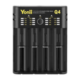 Yonii Q4 Four Slot USB Rechargeable Lithium Battery Charger Multi-functional Intelligent Charger for 18650/26650/21700/AAA Battery