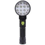 Round Shape XANES 190A 12x COB 4Colors 4Modes 180° Adjustable Head Magnetic Tail USB LED Flashlight