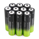 SKYWOLFEYE 2 Pcs 5800mAh 18650 Battery Flashlight Power Camping Hunting Portable Battery