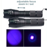 YT-E17UV UV LED  395nM 5W Power Aluminum Zoom Ultraviolet Flashlight Lamp Black Light Torch