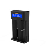 Golisi I2 LCD Display USB Port Smart Lite Battery Charger For Li-ion/Ni-mh/Ni-cd Battery 2Slots 