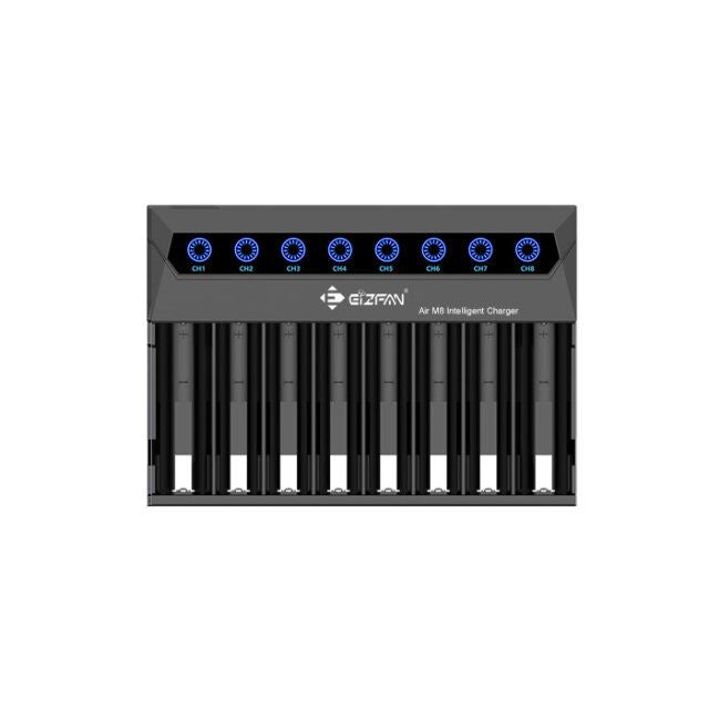 Eizfan Air M8 8 Slots LED Battery Charger Smart Charger For Li-ion Ni-cd Ni-mh Batteries With 2Ax2 1Ax4 0.5Ax8