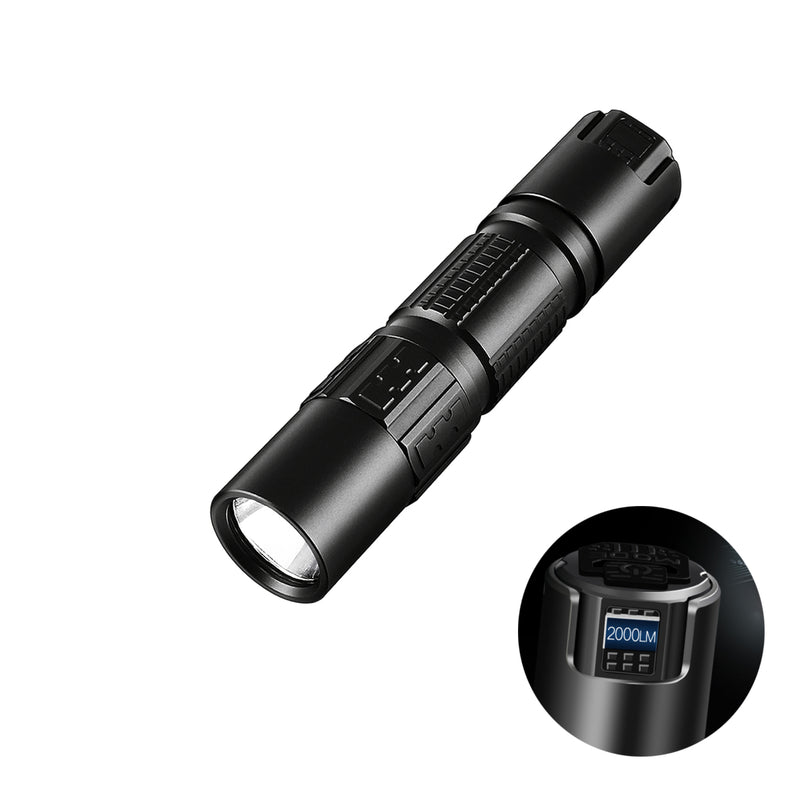 IMALENT DM21C XHP35 HI OLED Display 6Modes 2000Lumens Magetic USB Charging LED Tactical Flashlight