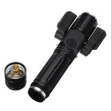 Three-head T6 1500LM Multifunction LED Flashlight 4 Modes Waterproof Hunting CampingTorch Light