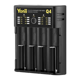 Yonii Q4 Four Slot USB Rechargeable Lithium Battery Charger Multi-functional Intelligent Charger for 18650/26650/21700/AAA Battery