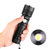 XANES P50 XHP50 3-5Modes Telescopic USB Rechargeable Flashlight LED With 18650 Battery Flashlight Suit