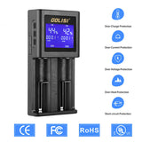 Golisi S2 HD LCD Display Smart Battery Charger For Li-ion Ni-cd/Ni-md/AAA/AA Battery