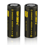 2pcs Basen BS26003 26650 4500mah 3.7V 60A Unprotect Flat Top Rechargeable Li-ion Battery