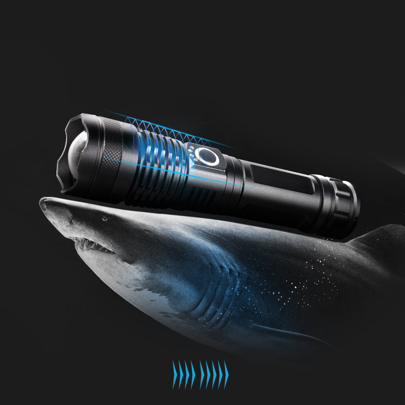 SMILING SHARK X71 XHP70 30W 1000m Long Shot LED Flashlight 26650 USB Rechargeable Flashlight