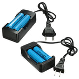 2x Elfeland 3.7V 3000mAh 18650 Li-ion Battery + EU/US Plug Charger