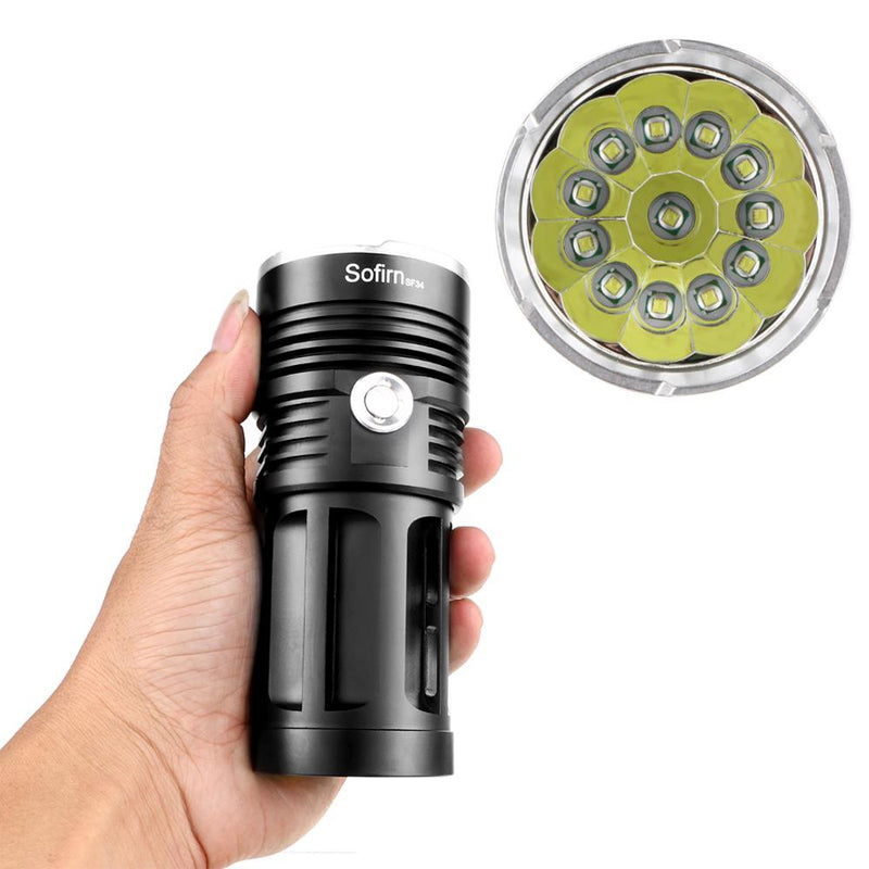 Sofirn SF34 12x LEDs 5 modes USB Rechargeable Flashlight Powerful 18650 LED Flashlight