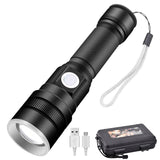 XANES® X-851 XH-P50 Zoomable Flashlight USB Rechargeable 3 Modes Waterproof LED Light 18650 Battery