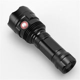 T18U 18X T6 LEDs 6Modes Super Bright Tactical Flashlight USB Charging Portable Outdoor Torch (Black)