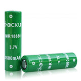 ShockLi 18650 3600mAh Flat Top High Drain 20A 3.7V Li-ion Rechargeable Battery For Flashlight E Cigs - 2PCS+Battery Case