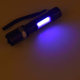 XANES 1102 XPE + COB 1000Lumens 3Modes Front & Side Lights Red & Blue & White Lights Zoomable USB Rechargeable LED Flashlight