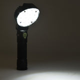 Round Shape XANES 190A 12x COB 4Colors 4Modes 180° Adjustable Head Magnetic Tail USB LED Flashlight