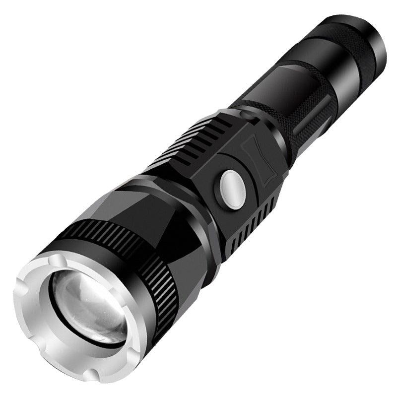 XANES® T6 Zoomable LED Flashlight US Plug DC Rechargeable 5 Modes + 18650 Battery