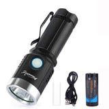 AloneFire X901 2 1000Lumens 6Modes 4 Color Light USB Rechargeable LED Flashlight + Battery + USB Charger