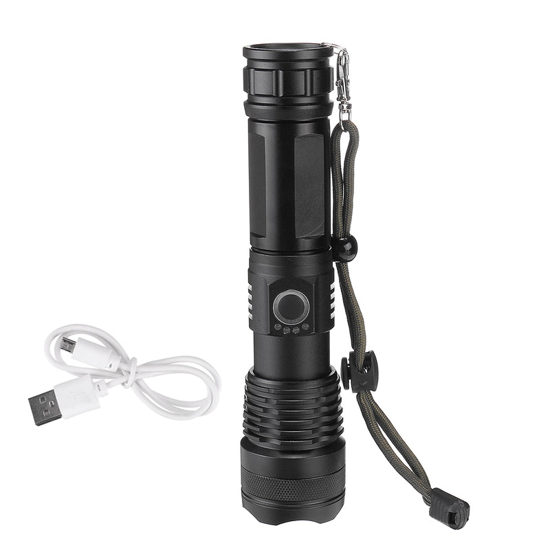 XANES P50 50W 800LM Flashlight USB Rechargeable 5 Modes Tactical Torch Light 