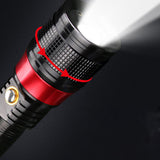 SKYFIRE SF-246 T6 Rotating Zoomable 18650 Battery Flashlight Red Laser USB Charging Work Lamp Night Warning Lantern