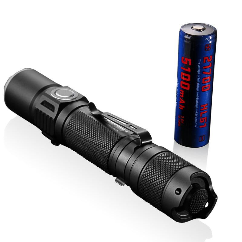 JETBeam PC20 XHP35 5Modes 1800LM USB Recharging Dual Switch Tactical Flashlight 21700 20700 18650