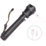 XANES® 1282 XHP70 LED 3 Modes USB Rechargeable Telescopic Zoom LED Flashlight 18650/26650