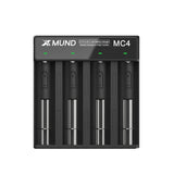 Xmund XD-MC4 3.7V-4.2V LED Power Indicator TC/CC/CV 3Modes USB Rechargeable 4Slots Lithium Battery Charger 18650/26650/21700 Battery Charger