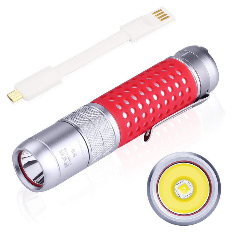 Civictor S5 L2 U2 800Lumens 3Modes Switchable USB Rechargeable Tactical LED Flashlight 18650