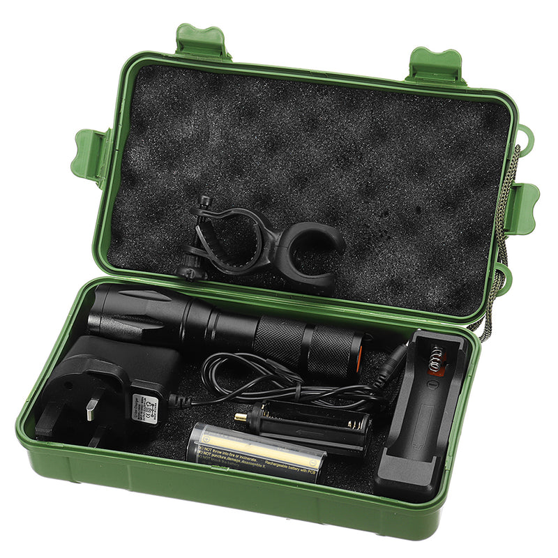 XANES A100  T6 800Lumens 5Modes Zoomable  Brightness Tactical LED Flashlight Suit 