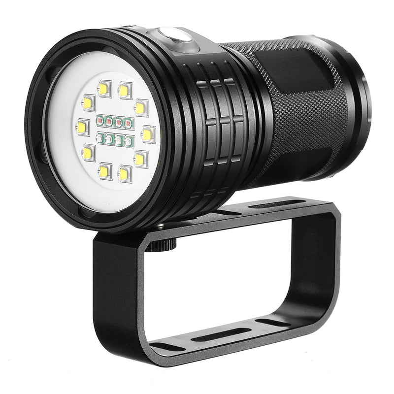 10x XML2 Diving Flashlight 100-200m Underwater Video Shooting LED Fill Light