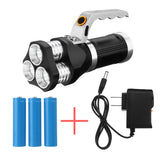 1200LM 3xT6 Tactical Flashlight Rechargeable Spotlight Searchlight Hunting