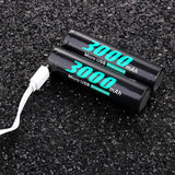 4 Pcs 3.7V 3000mAh 18650 Lithium Battery USB Rechargeable Flashlight Batteries With Protected Box