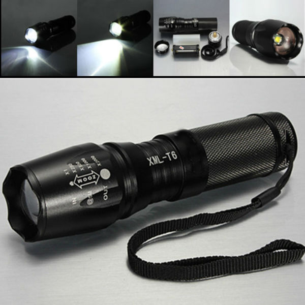 Elfeland  T6 1800LM 5 Modes Zoomable LED Flashlight 26650/18650