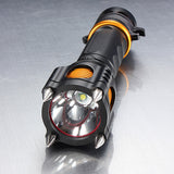 Elfeland  T6 2000LM 5Modes Four Attack Heads Tactical Alarm LED Flashlight 18650