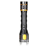 Elfeland  T6 2000LM 5Modes Four Attack Heads Tactical Alarm LED Flashlight 18650